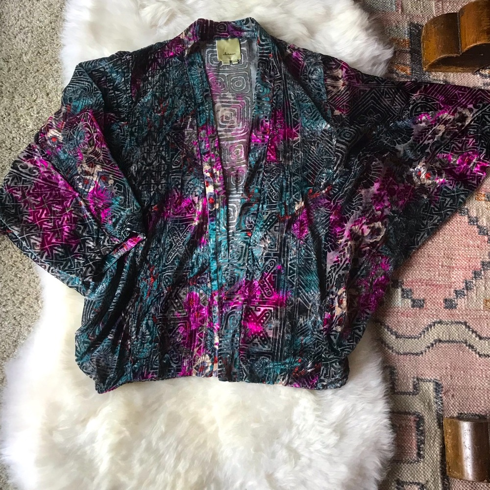Elevenses Anthropologie Velvet Cardigan/Kimono!